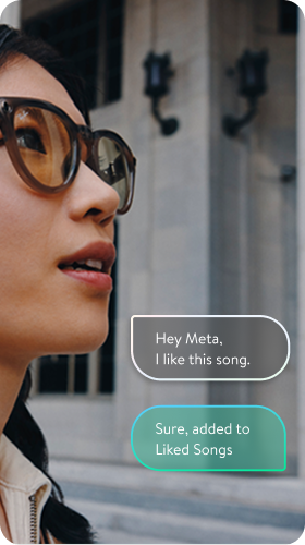 Ray-Ban Meta listening feature showing a like song moment
